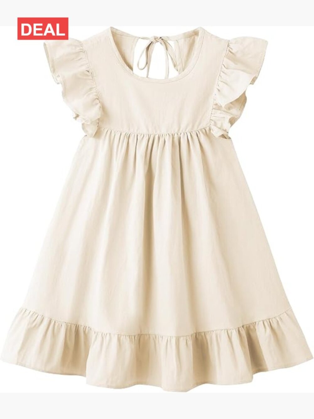 Toddler Girl Cotton Linen Ruffle Sleeveless Casual Dress Summer Beach Sundress